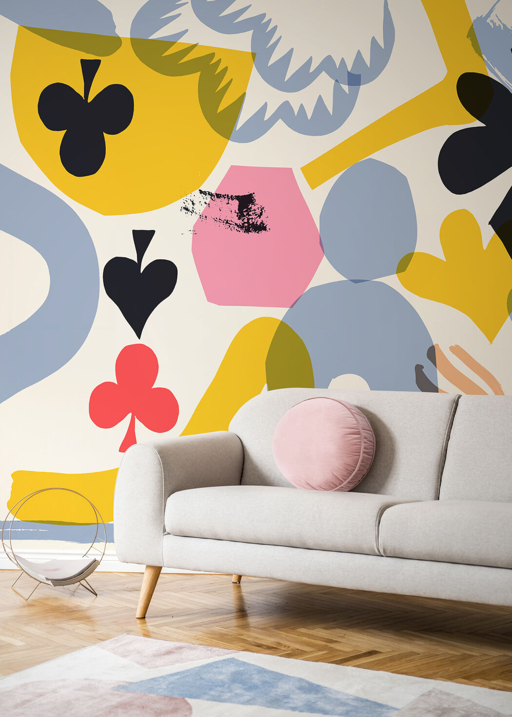 Illustrated graphic wall paper by Erica Jacobson
