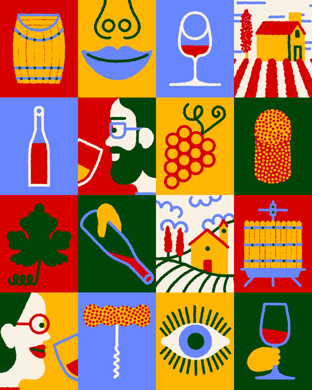 Illustrated pictograms, graphic icons by José Antonio Roda