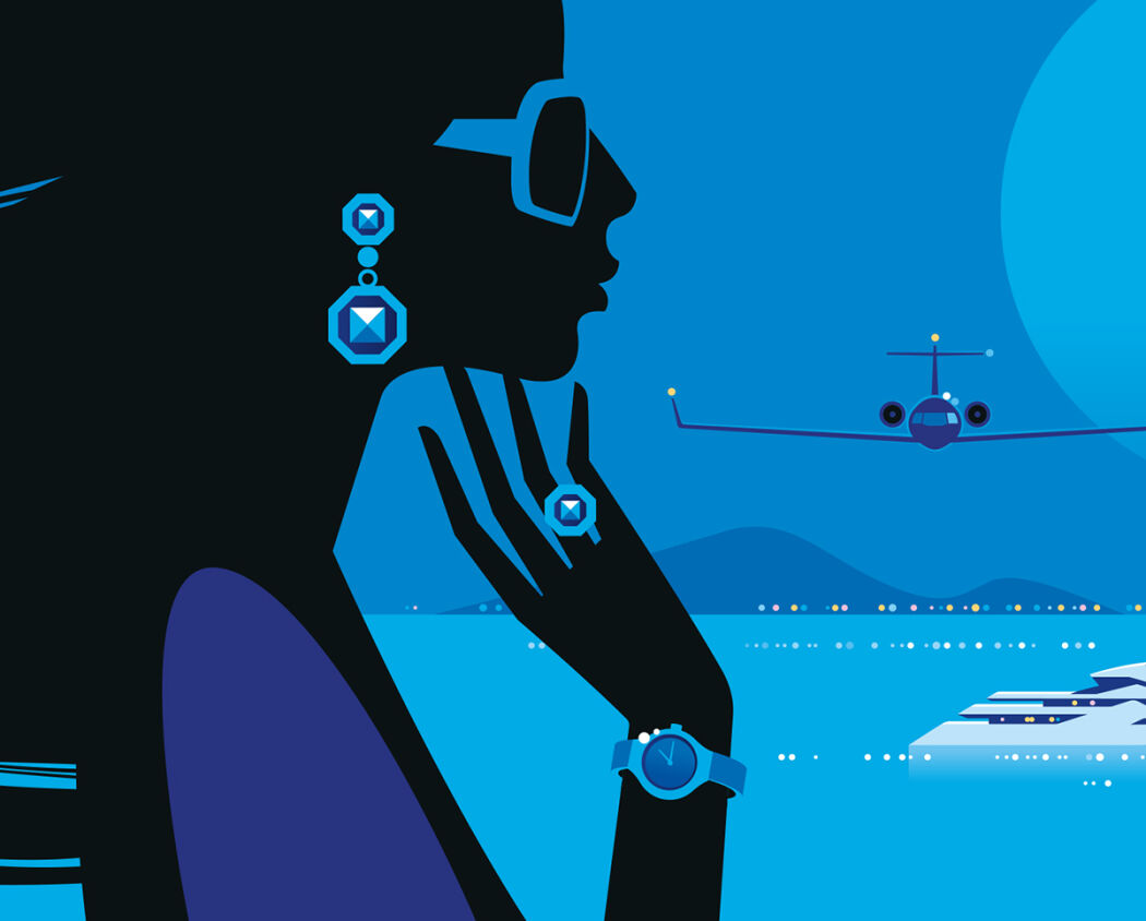 Travel and luxury illustration by Bo Lundberg for Cannes Collection Concept