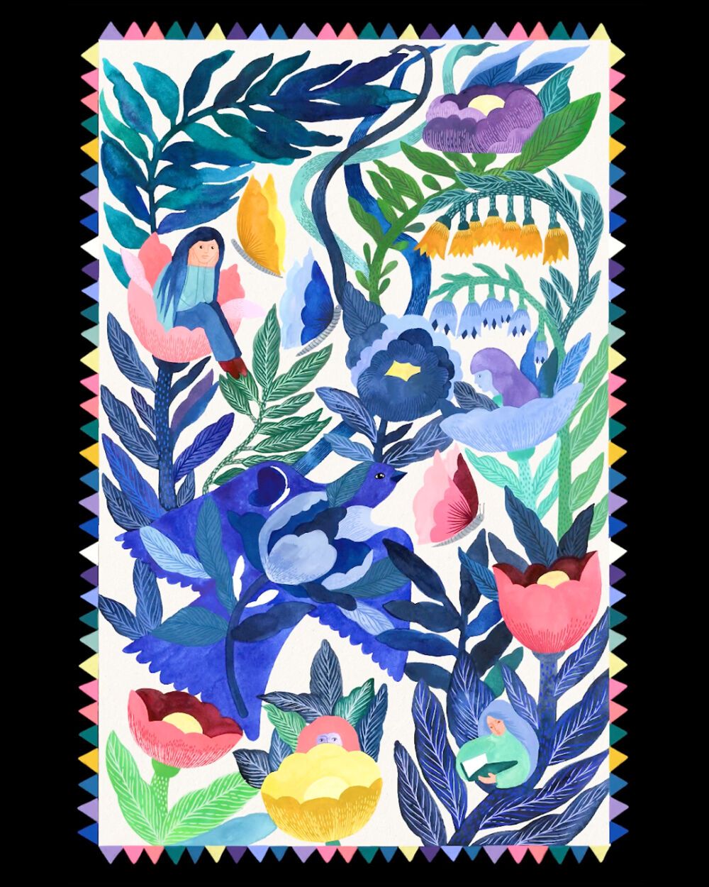 Floral illustration art by Malin Gyllensvaan