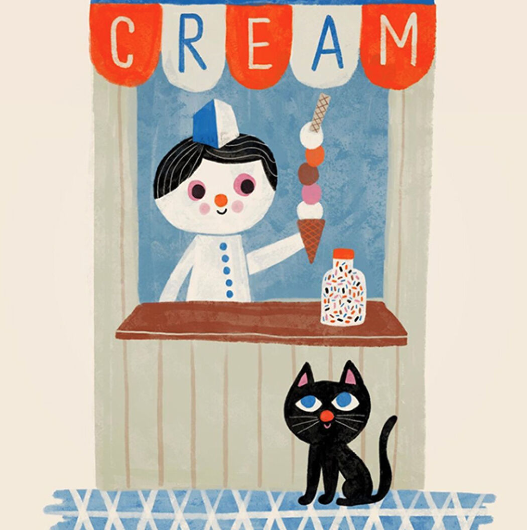 Ice cream company branding illustration by Ingela P Arrhenius