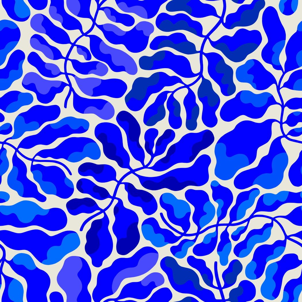 Digital drawing, botanical pattern by the artist Linnéa Andersson