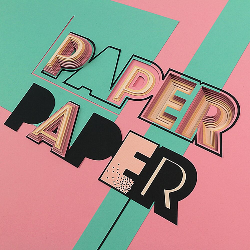 Paper art typography art direction by Hampusha