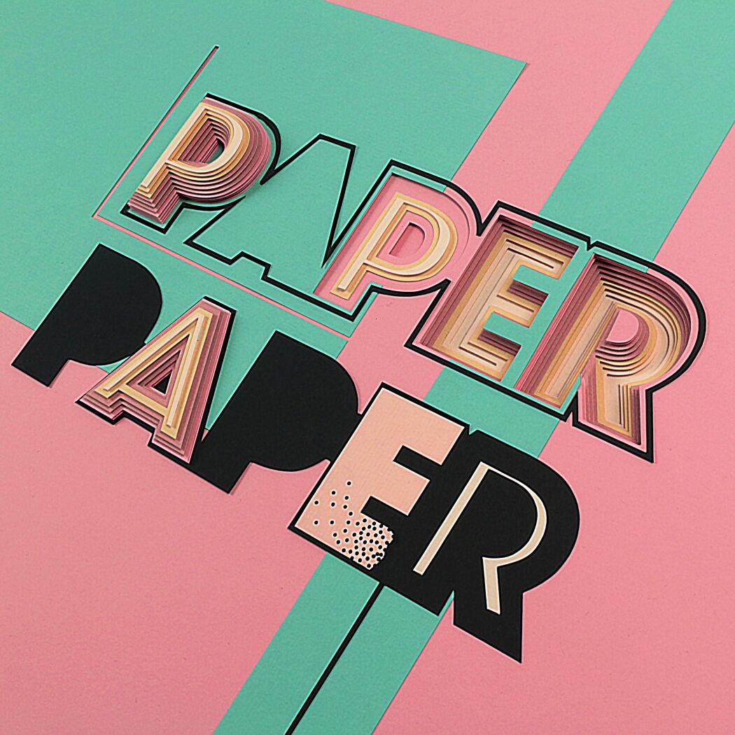 Paper art typography art direction by Hampusha