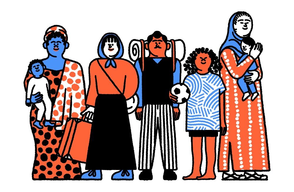 Diversity themed group of People illustrated by José Antonio Roda