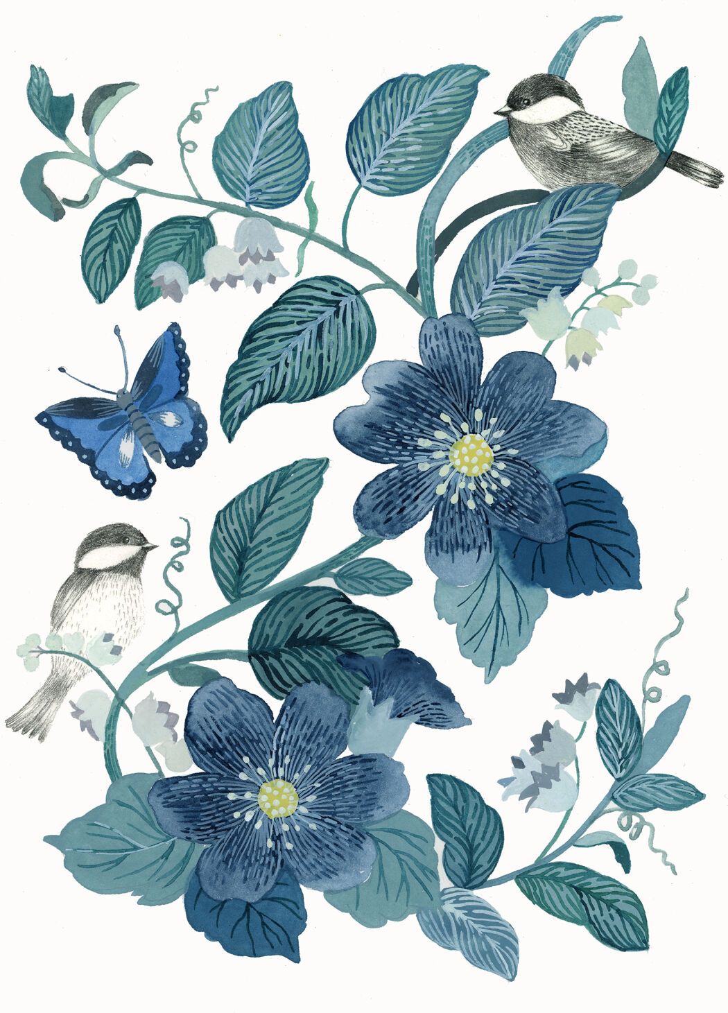 Botanical motif by the artist Malin Gyllensvaan