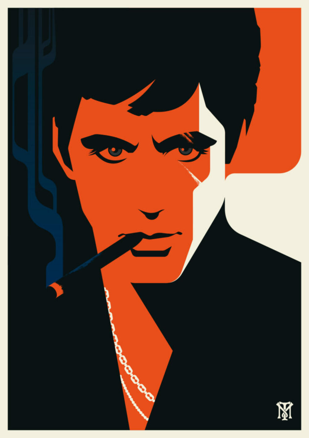 Movie poster illustration Al Pacino portrait, for Universal Pictures by Bo Lundberg