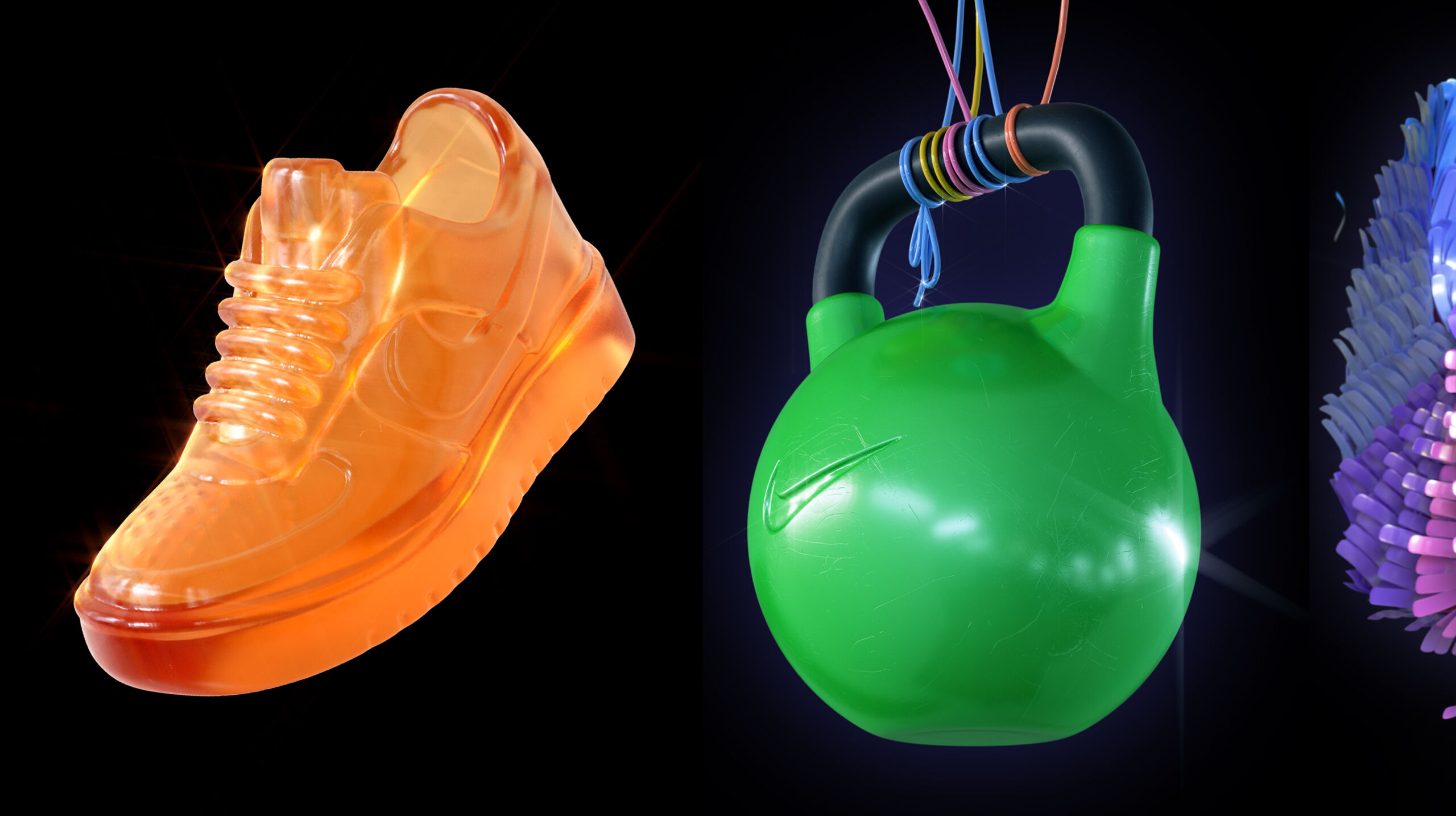 3D assets for NIKE by the 3D duo artists Double Up Studio