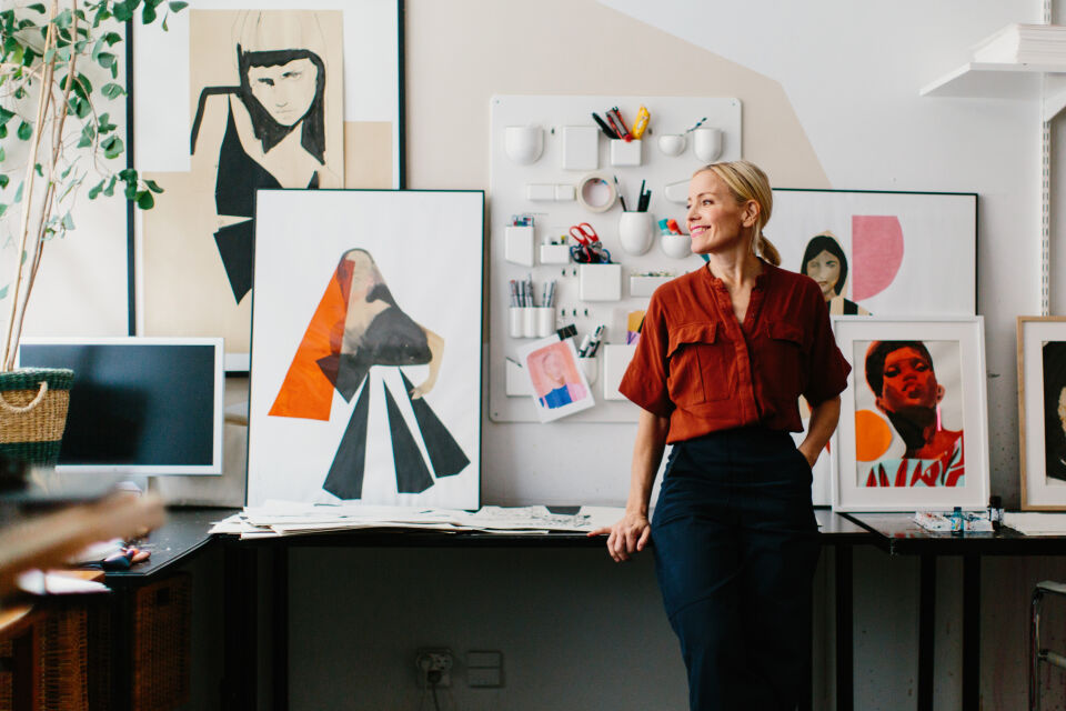 Stina Persson in her artist studio
