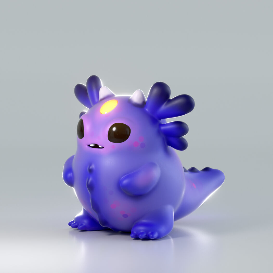 3D monster character for a commercial by 3D artist Double Up Studio