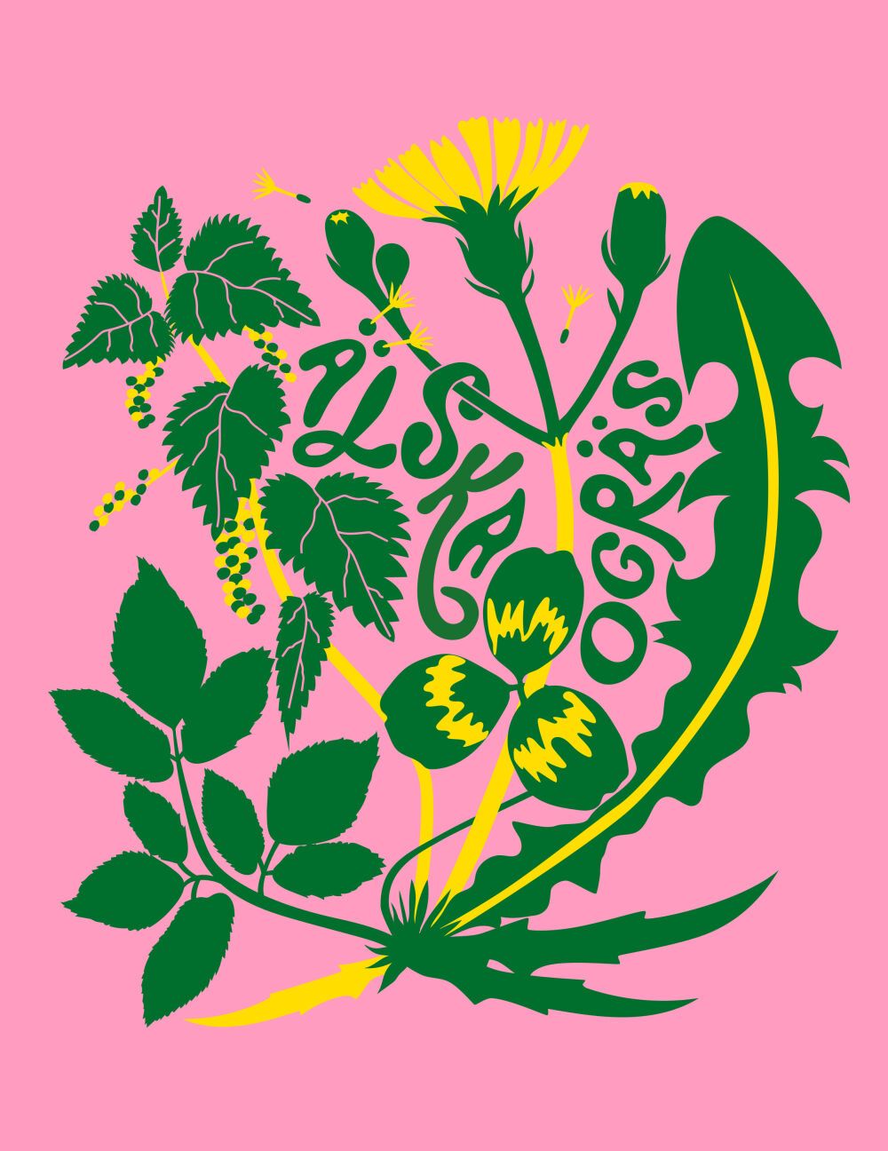 Flowery botannical illustration art by Lotta Külhorn