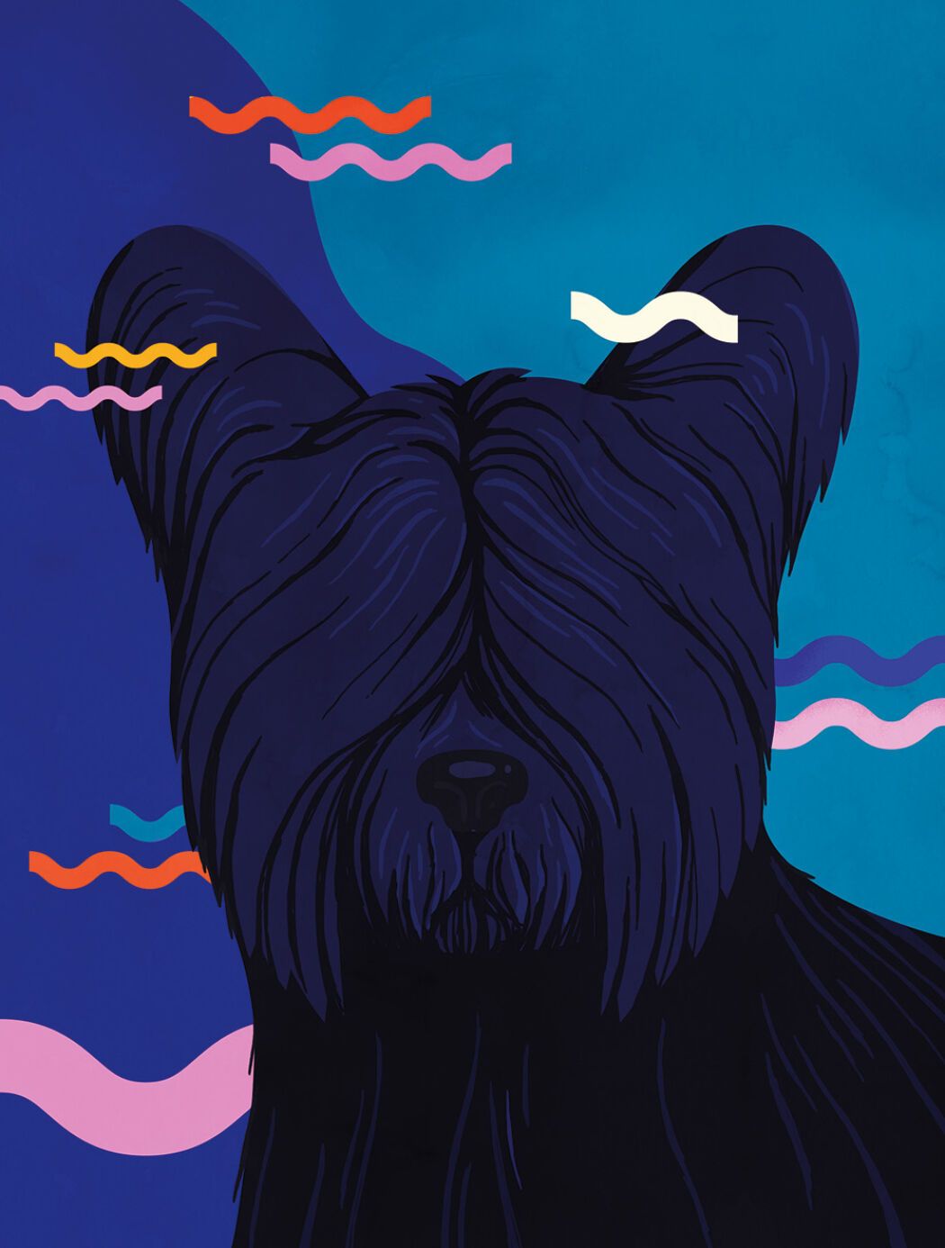 Digital dog drawing by the illustrator Petra Eriksson