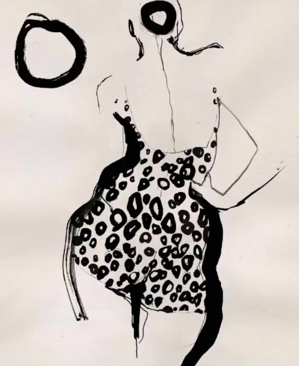 Black ink sensual illustration by Stina Persson 