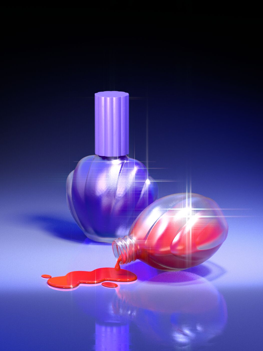 3D stills by Double up Studio, visual art for a beauty brand.