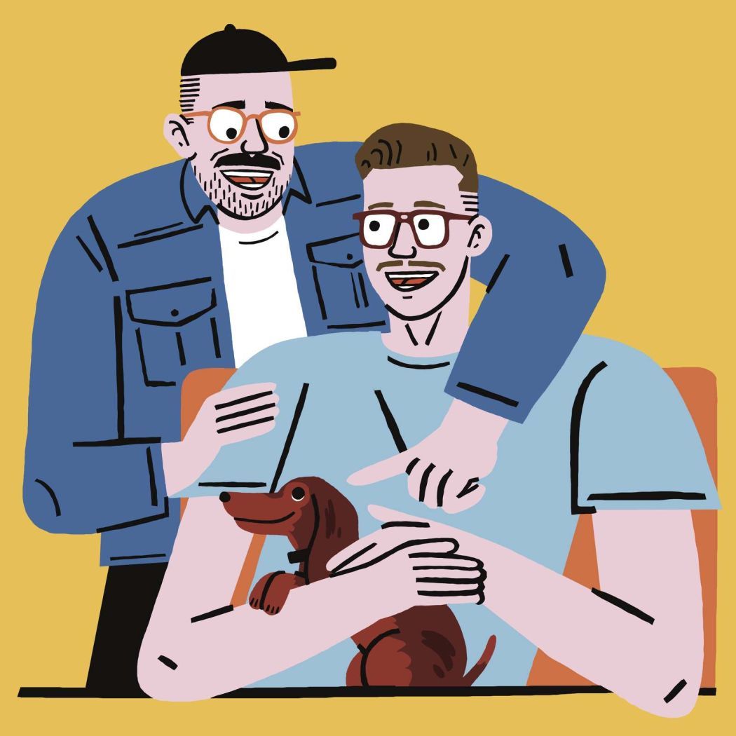 Portrait with dog by Fredde Lanka