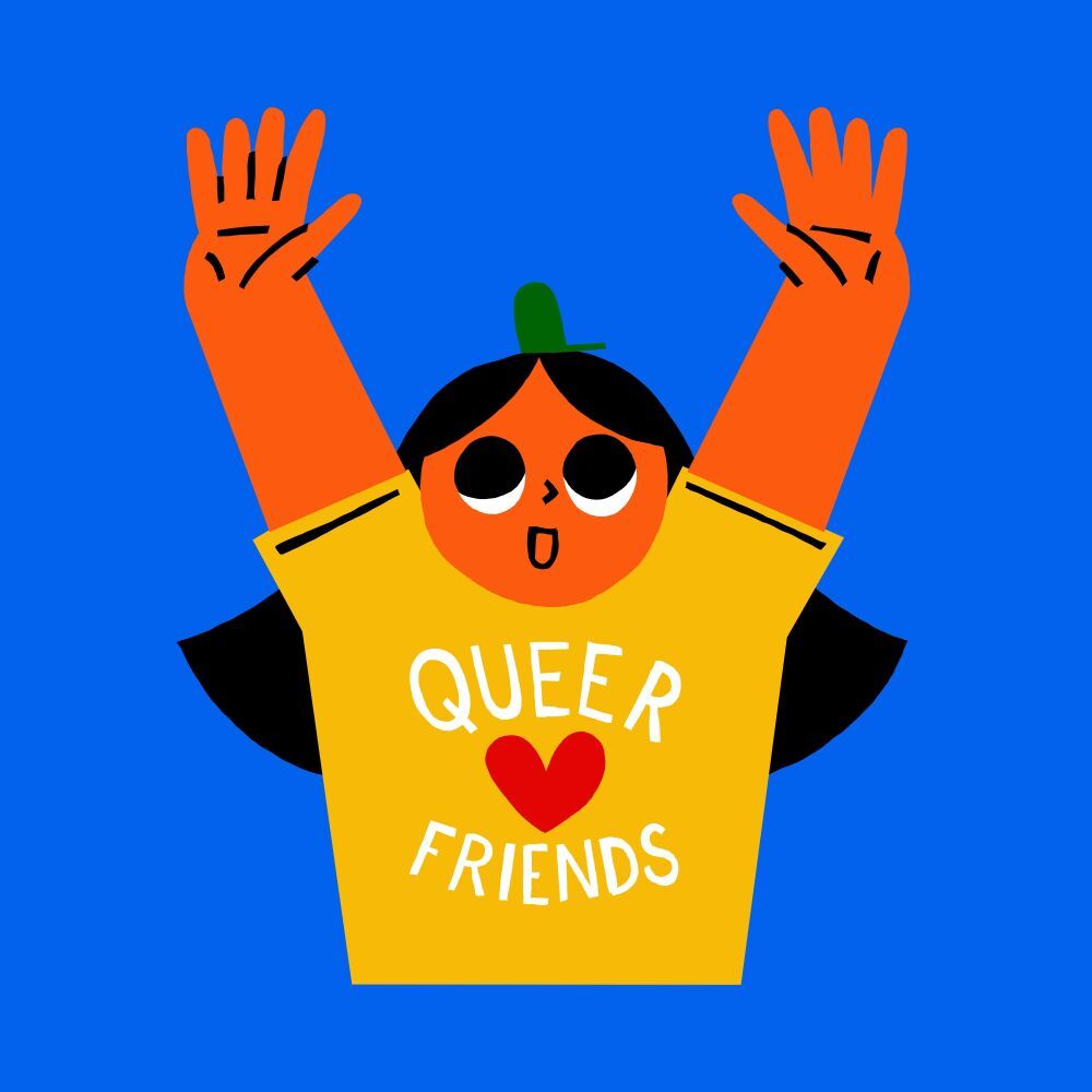 Illustration by the queer illustrator Fredde Lanka
