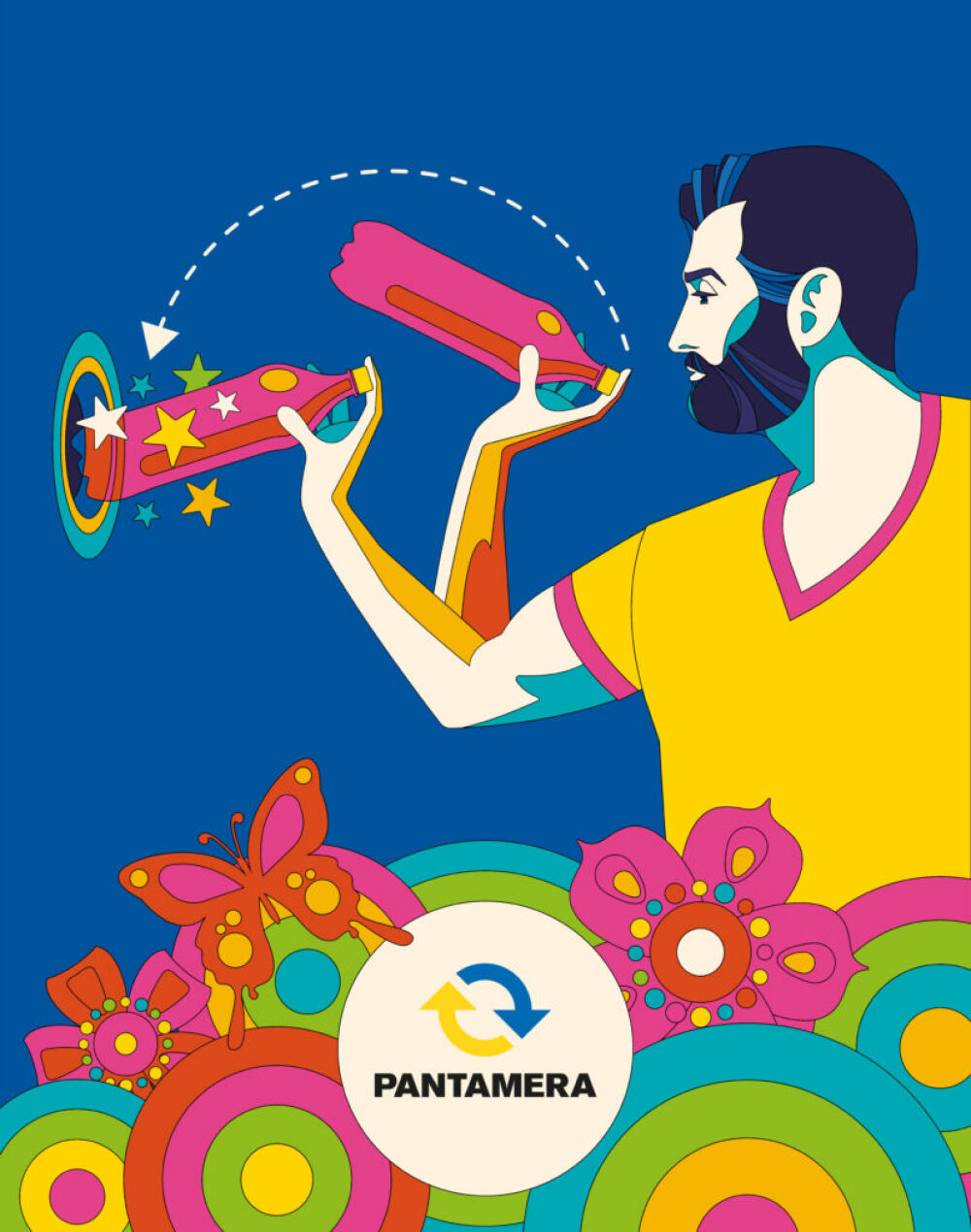 Illustrated animated advertising campaign by Bo Lundberg for Pantamera 