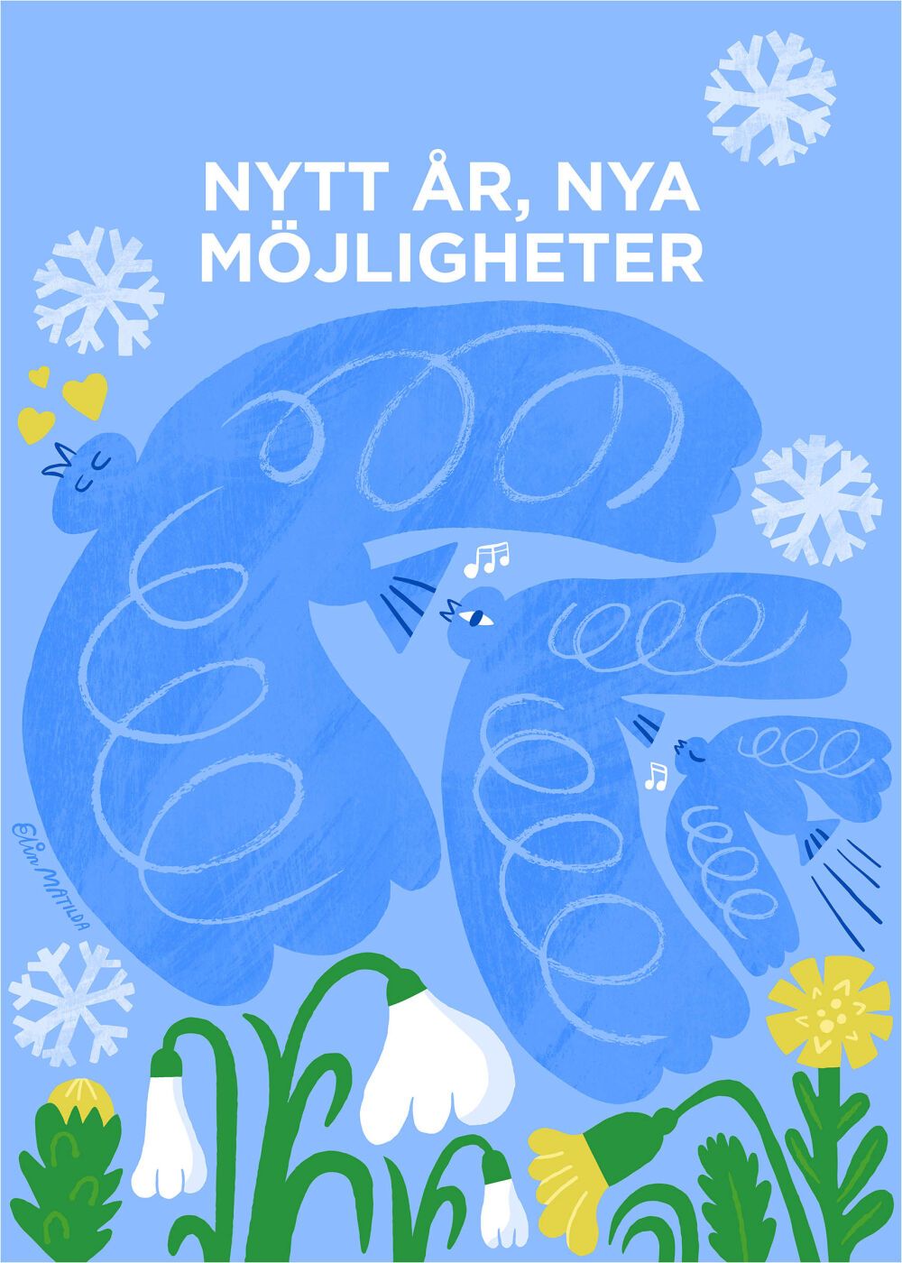 New Year campaign illustration by Elin Matilda Andersson