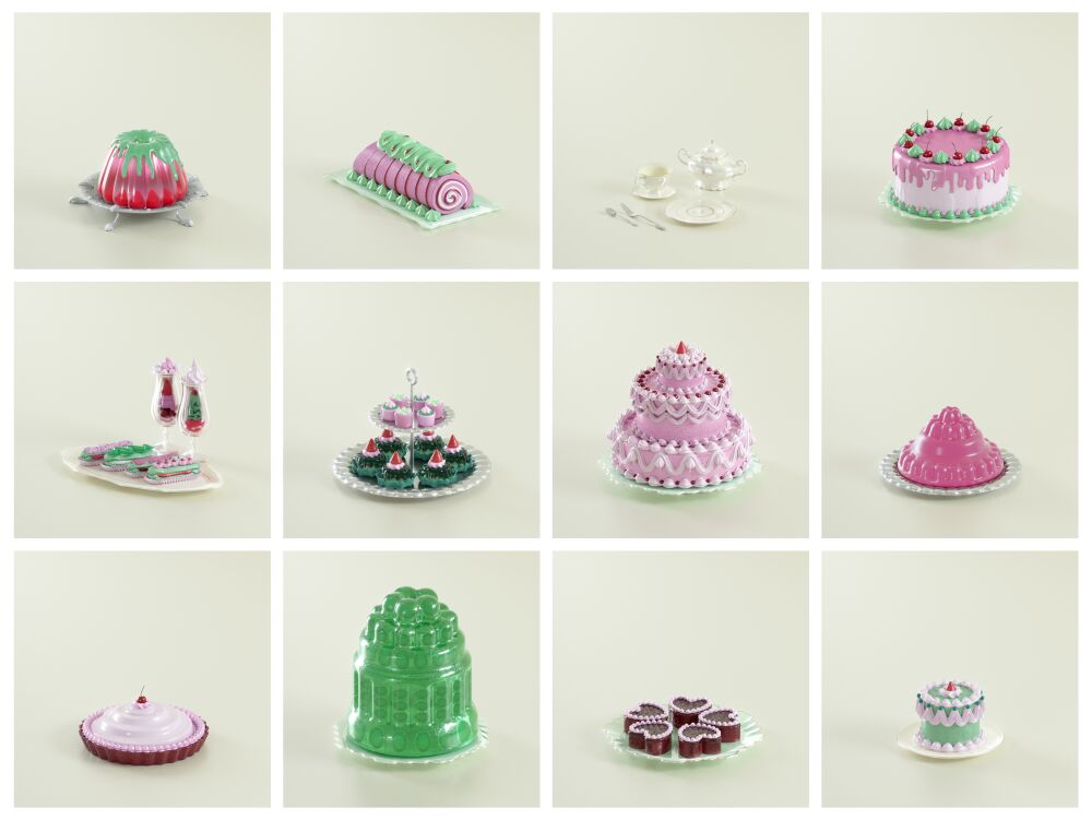 3D studio pics of cakes for MTV 3D production by Double Up Studio