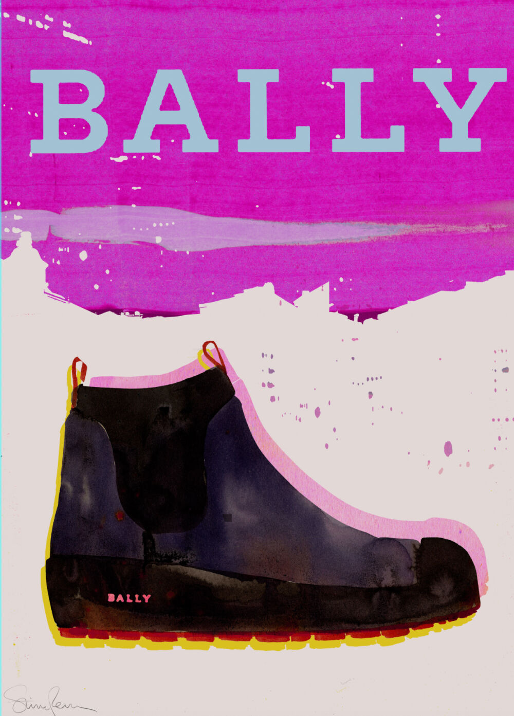 Illustrated global advertising campaign for the shoe brand Bally by Stina Persson