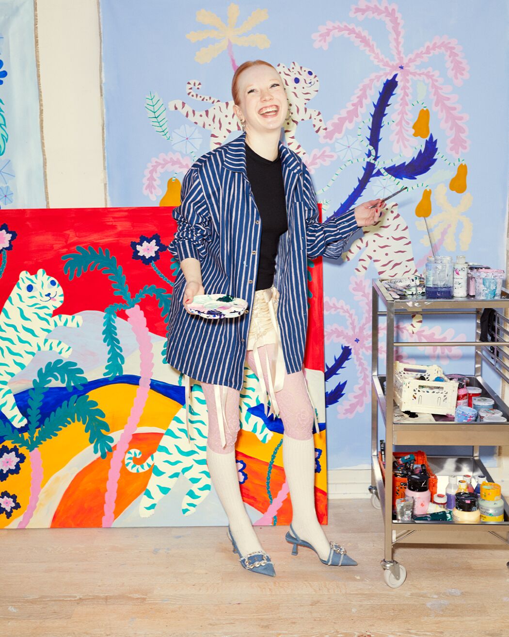 The illustration artist Yoyo Nasty in her studio