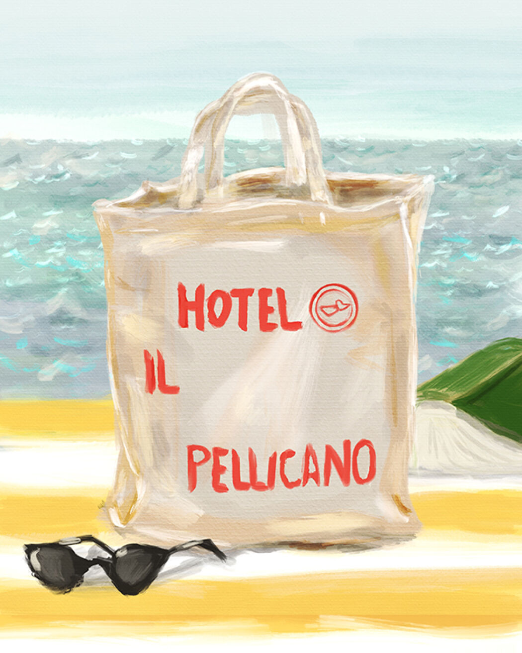 Illustrated campaign for Hotel Pelicano by Christina Gliha