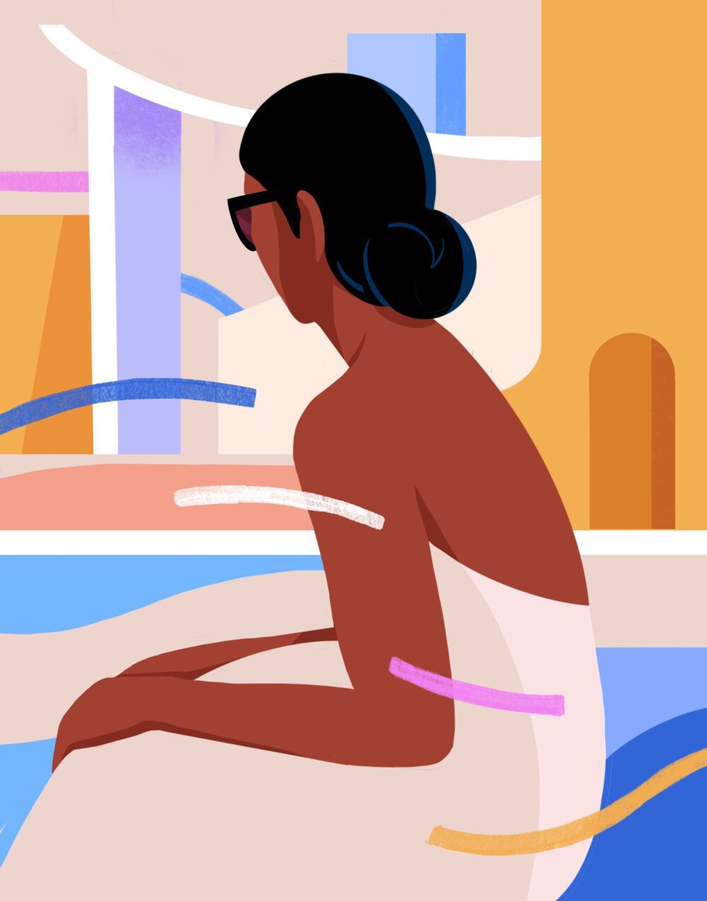 Colorful Illustration by drawing artist Petra Eriksson