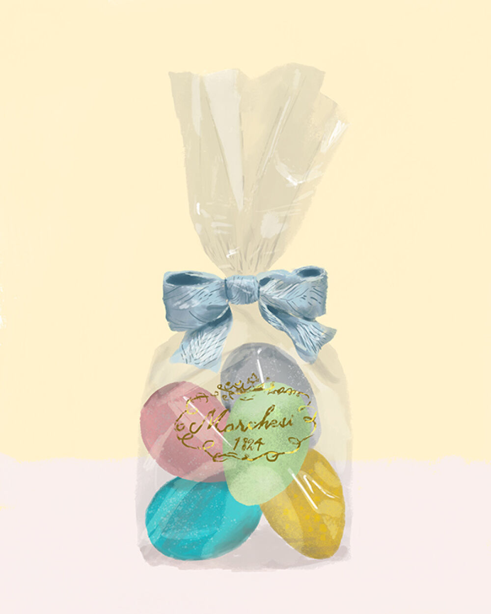 Easter chocolate eggs illustrated by Christina Gliha