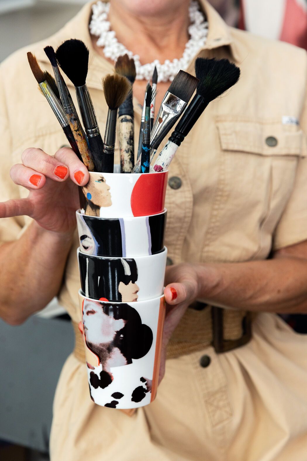 Illustrated mugs by the artist Stina Persson