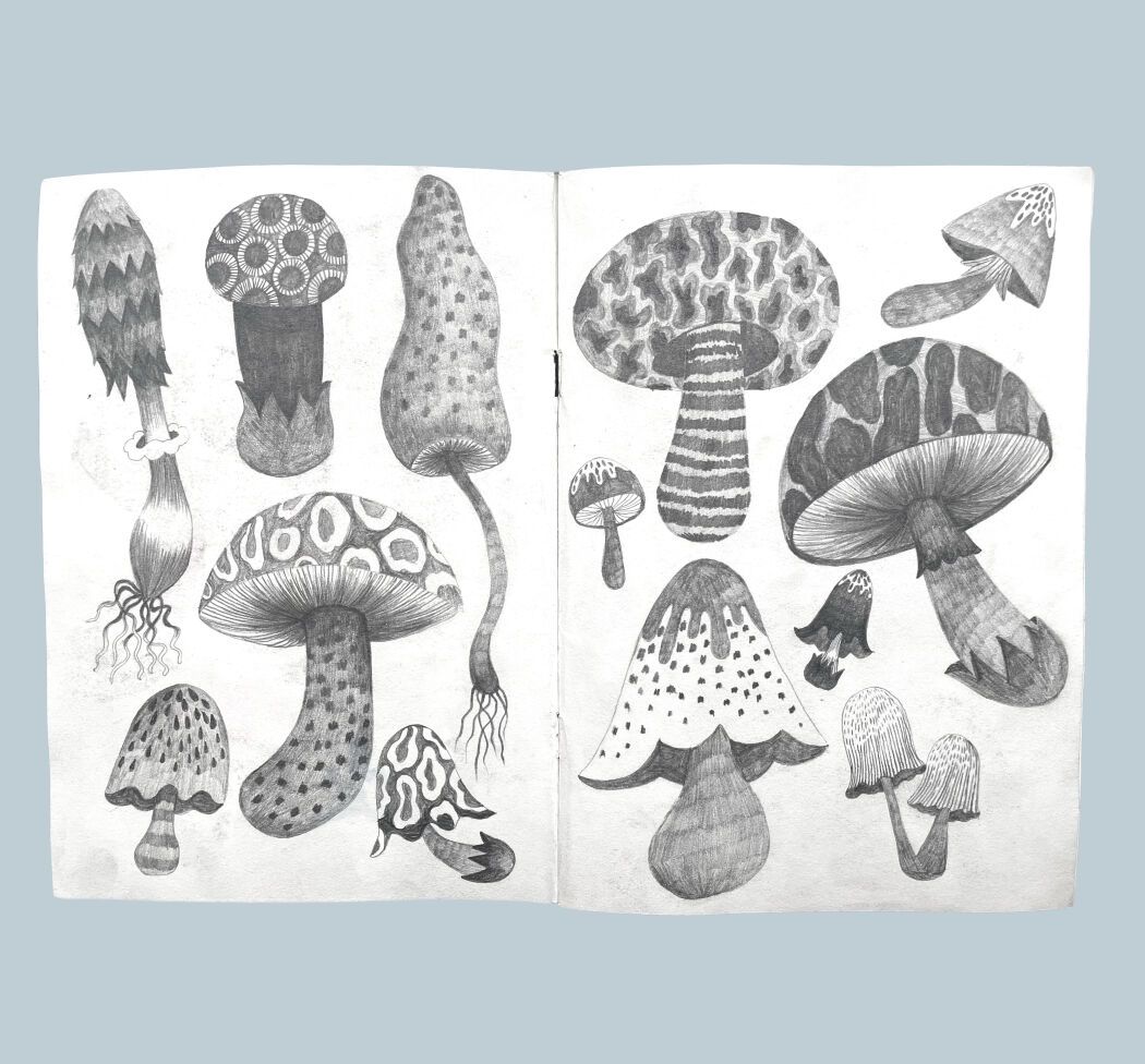 Illustrated sketches by the colorful illustrator Malin Gyllensvaan